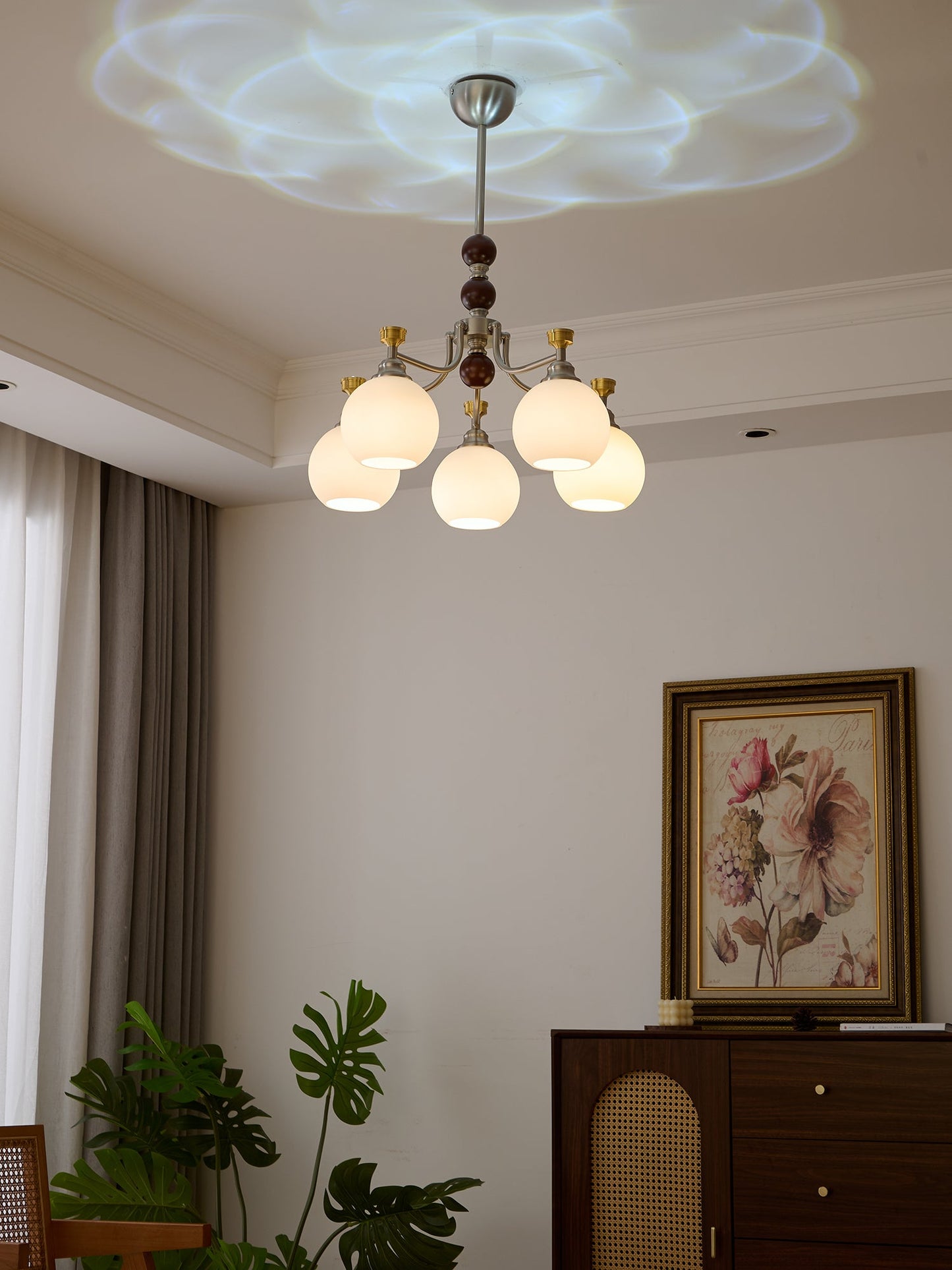 Lucienne Orb Chandelier - Elegant Design with Adjustable Height & Dimm
