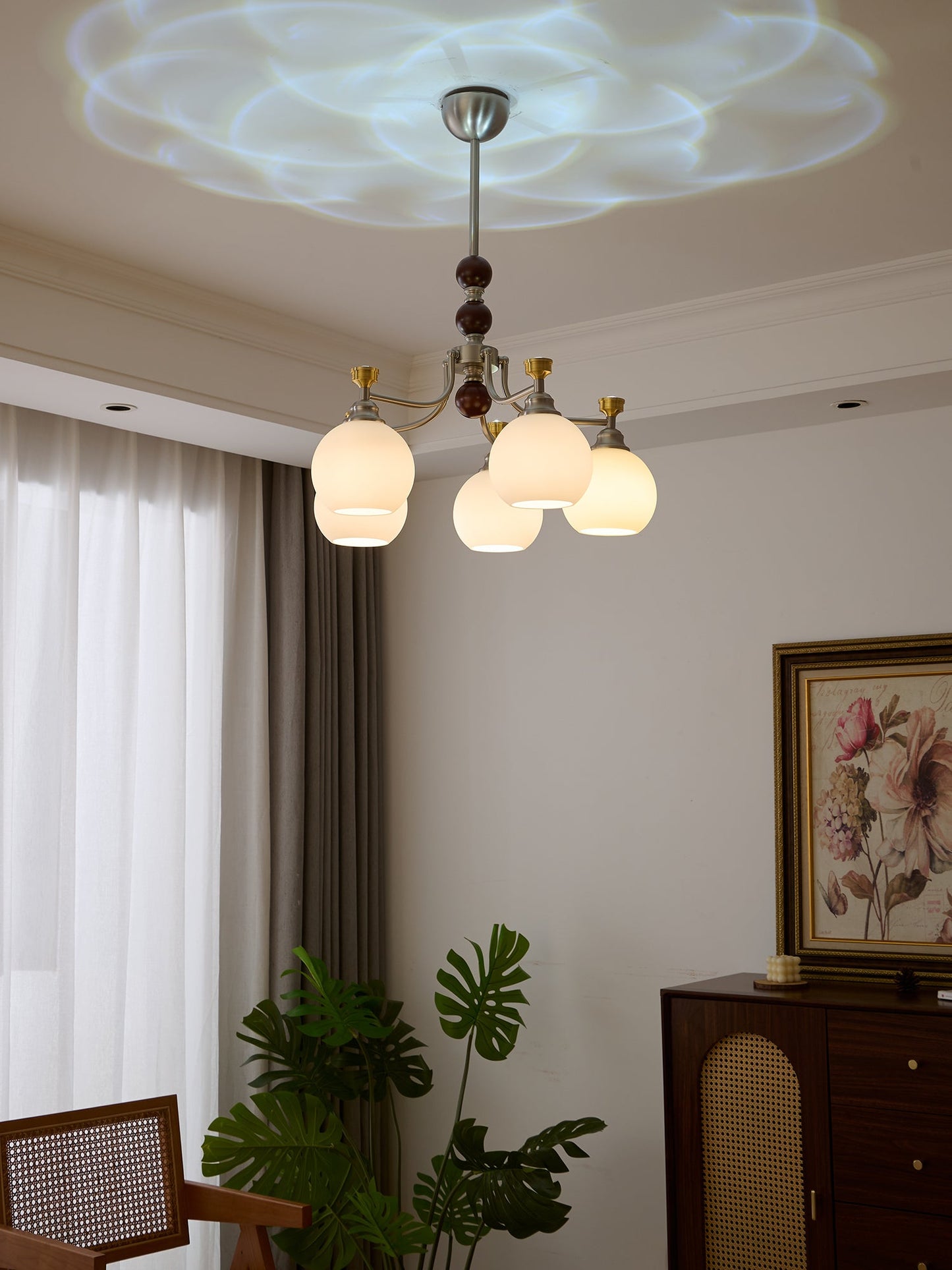 Lucienne Orb Chandelier - Elegant Design with Adjustable Height & Dimm