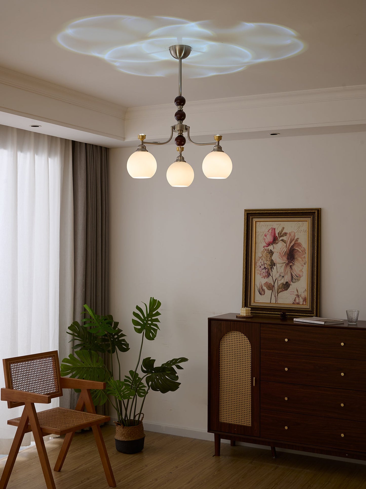 Lucienne Orb Chandelier - Elegant Design with Adjustable Height & Dimm