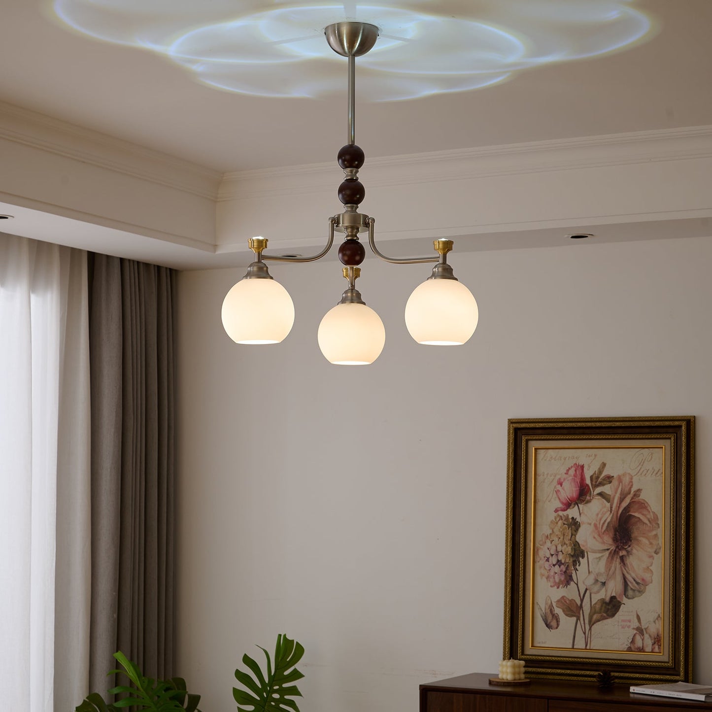 Lucienne Orb Chandelier - Elegant Design with Adjustable Height & Dimm