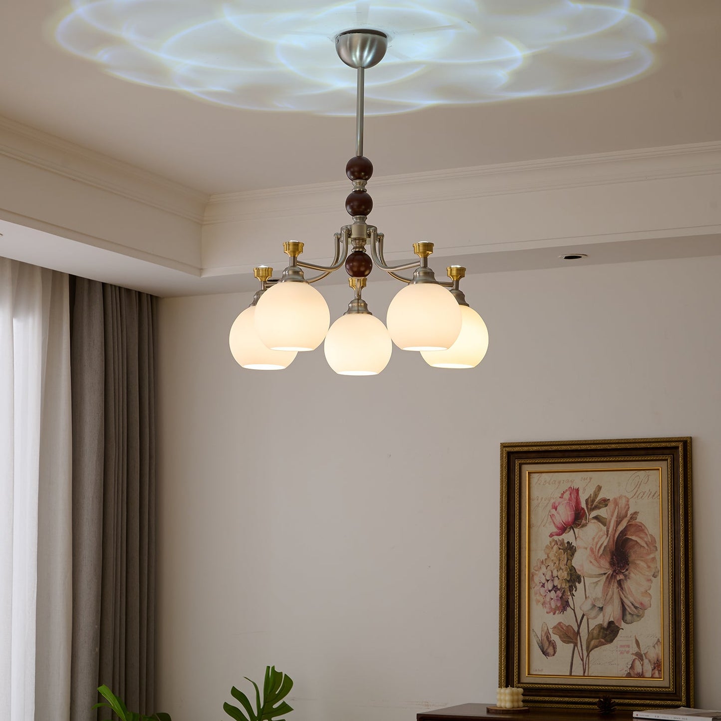 Lucienne Orb Chandelier - Elegant Design with Adjustable Height & Dimm