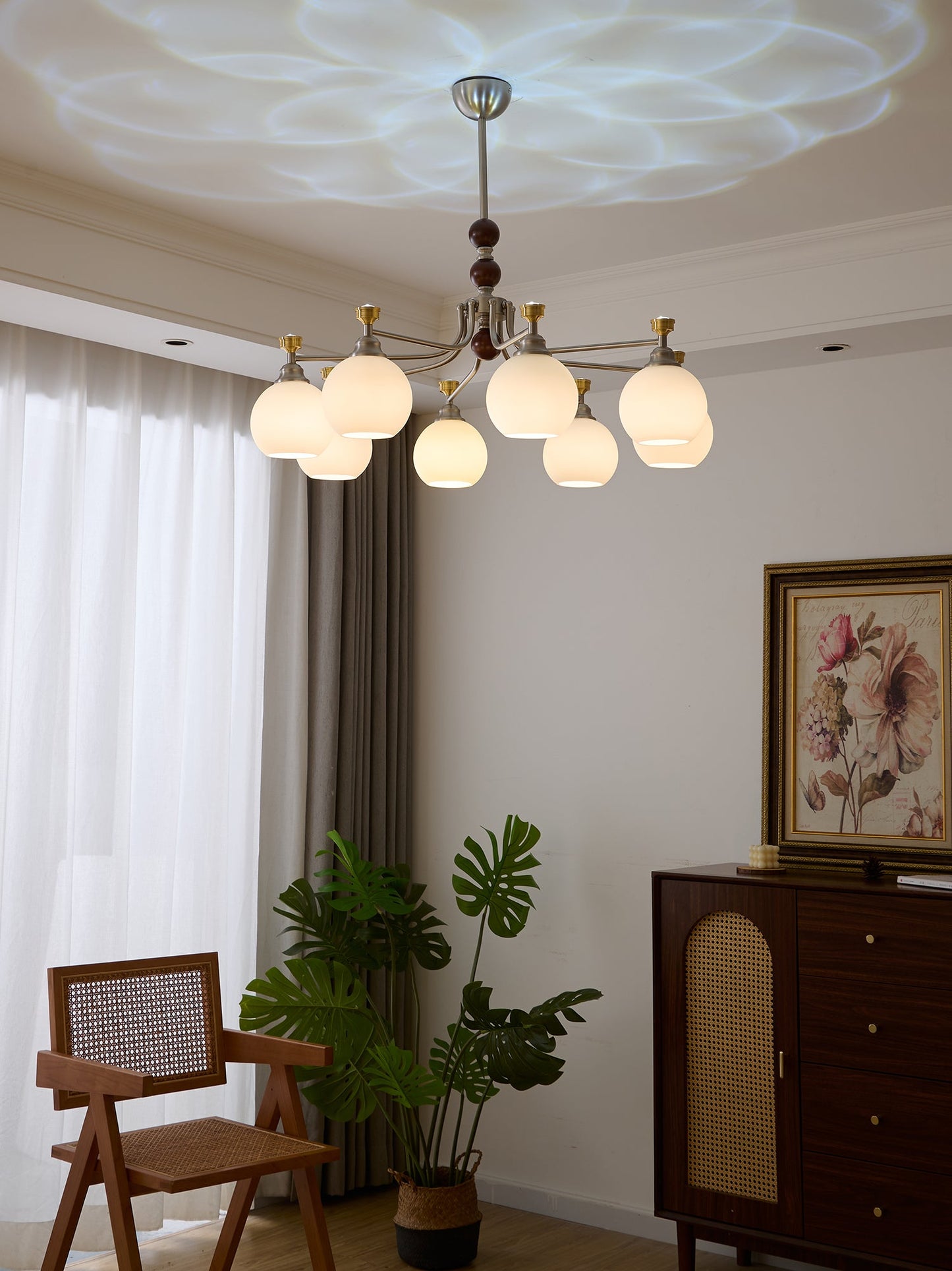 Lucienne Orb Chandelier - Elegant Design with Adjustable Height & Dimm
