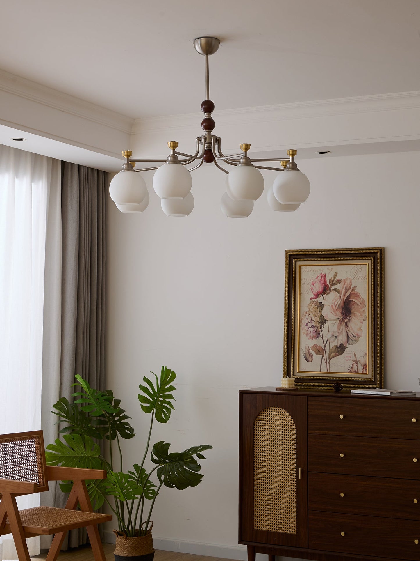 Lucienne Orb Chandelier - Elegant Design with Adjustable Height & Dimm