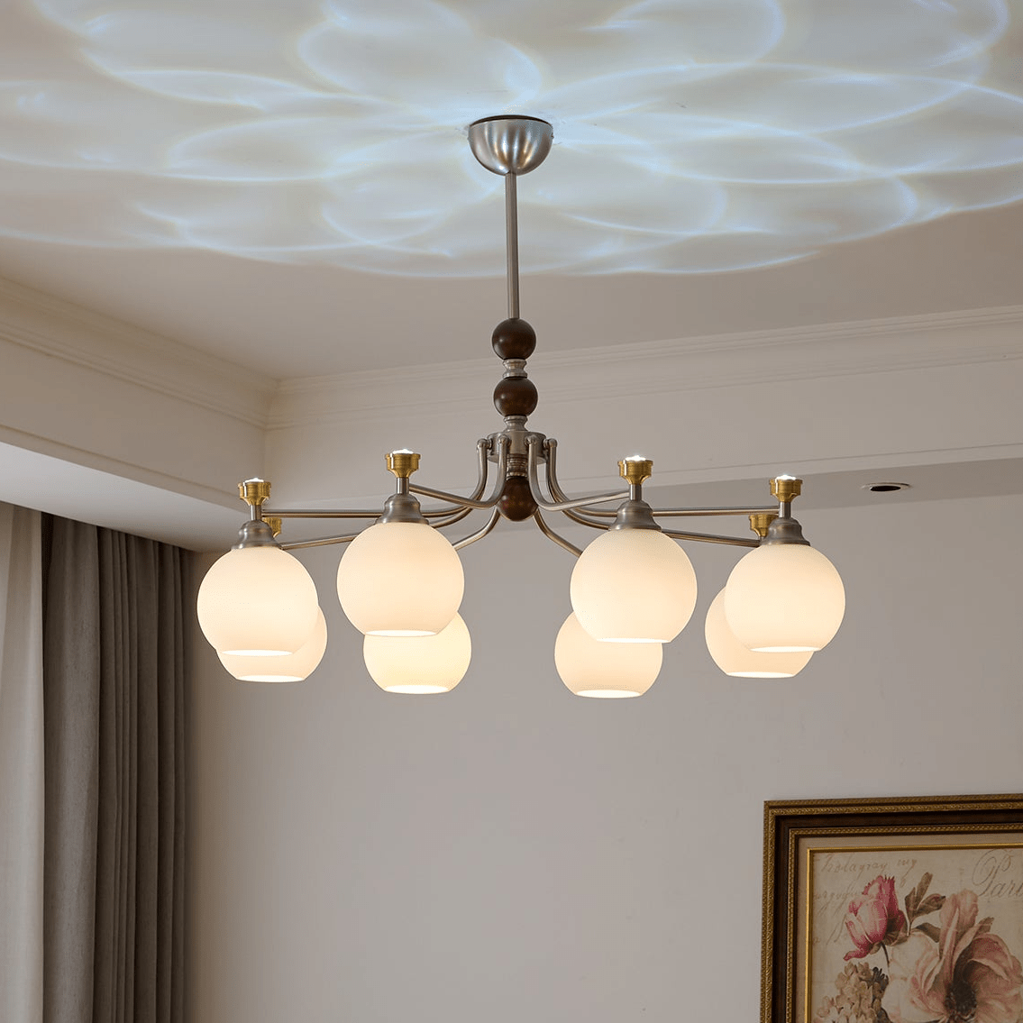Lucienne Orb Chandelier - Elegant Design with Adjustable Height & Dimm
