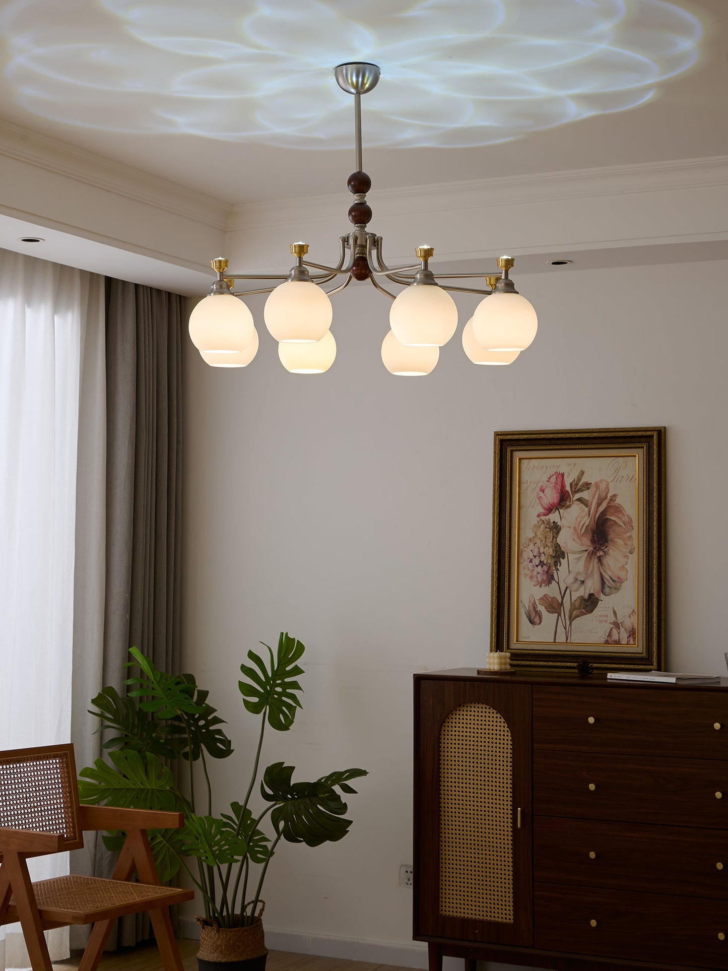 Lucienne Orb Chandelier - Elegant Design with Adjustable Height & Dimm