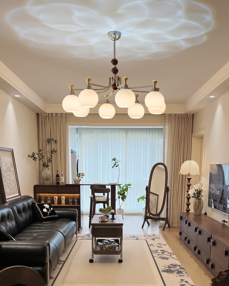 Lucienne Orb Chandelier - Elegant Design with Adjustable Height & Dimm