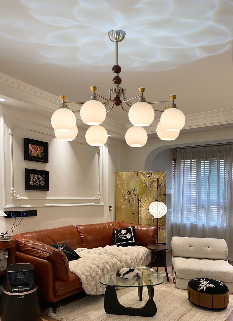 Lucienne Orb Chandelier - Elegant Design with Adjustable Height & Dimm