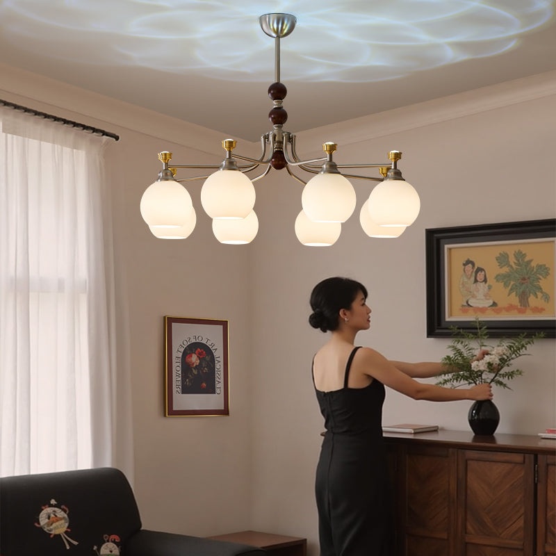 Lucienne Orb Chandelier - Elegant Design with Adjustable Height & Dimm