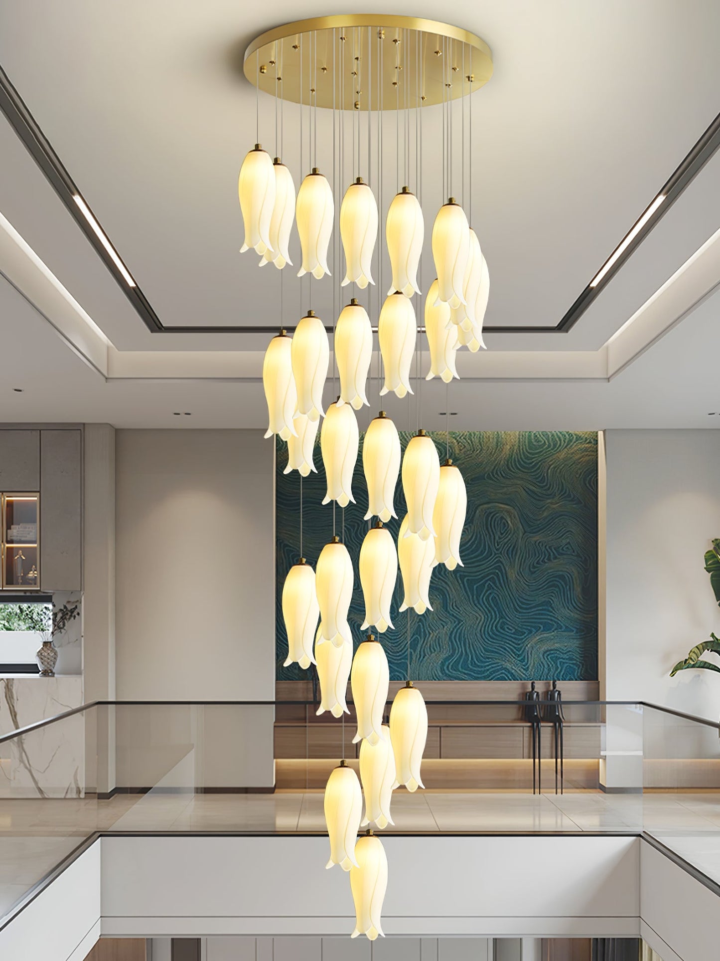 Luma Flora Stairs Chandelier - Elegant Design with Adjustable Brightne