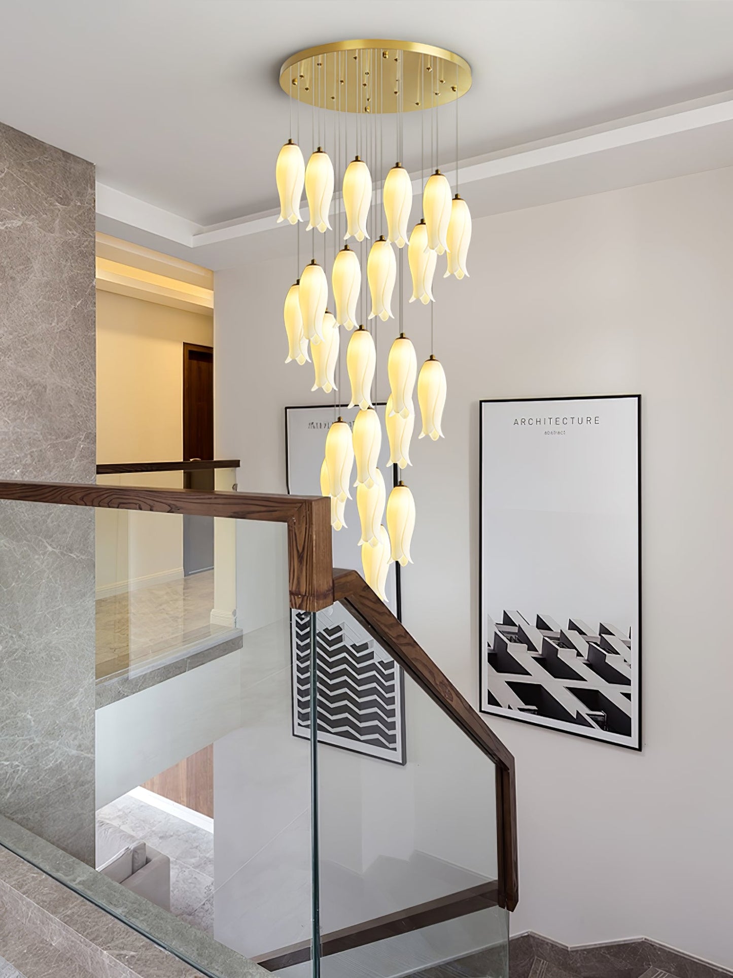 Luma Flora Stairs Chandelier - Elegant Design with Adjustable Brightne
