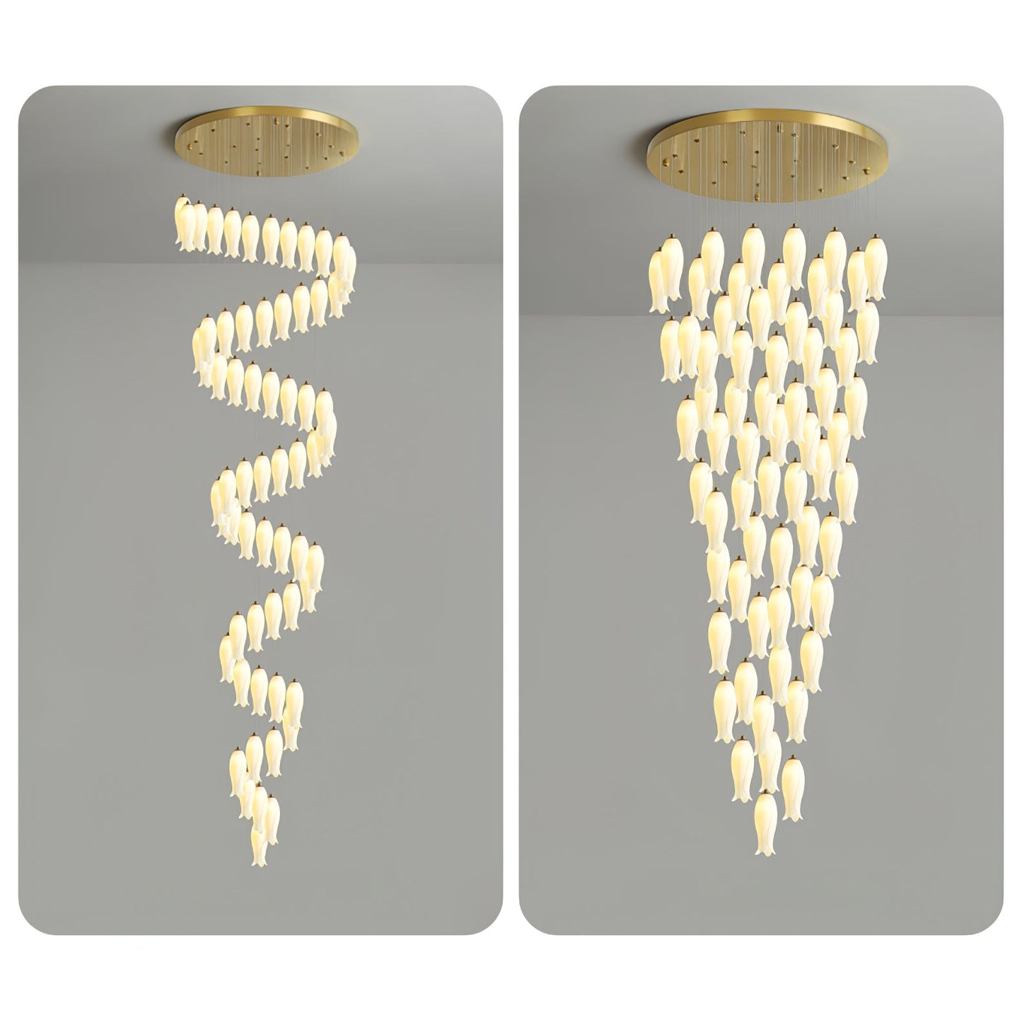 Luma Flora Stairs Chandelier - Elegant Design with Adjustable Brightne