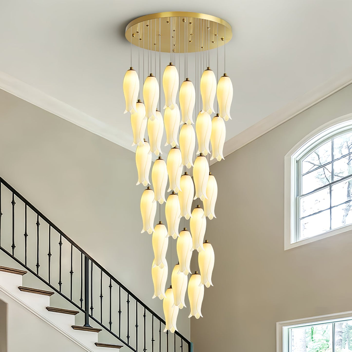 Luma Flora Stairs Chandelier - Elegant Design with Adjustable Brightne