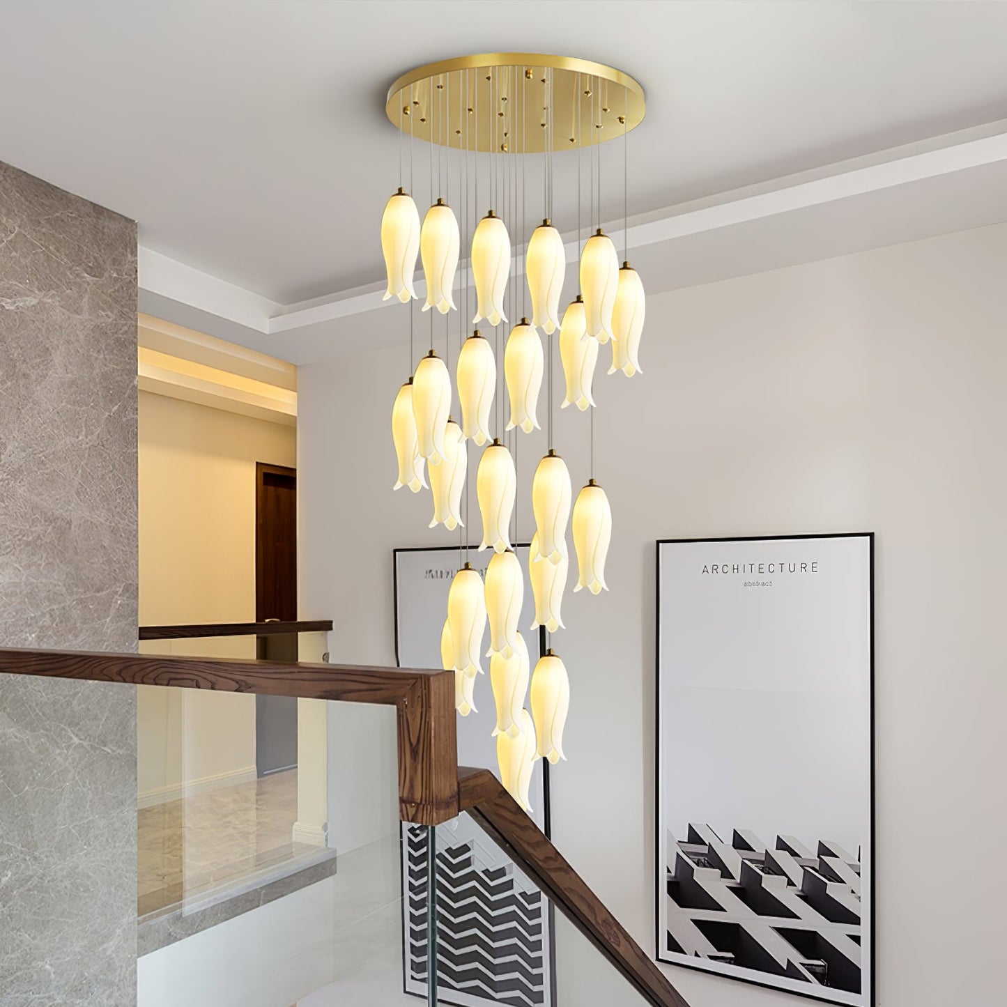 Luma Flora Stairs Chandelier - Elegant Design with Adjustable Brightne