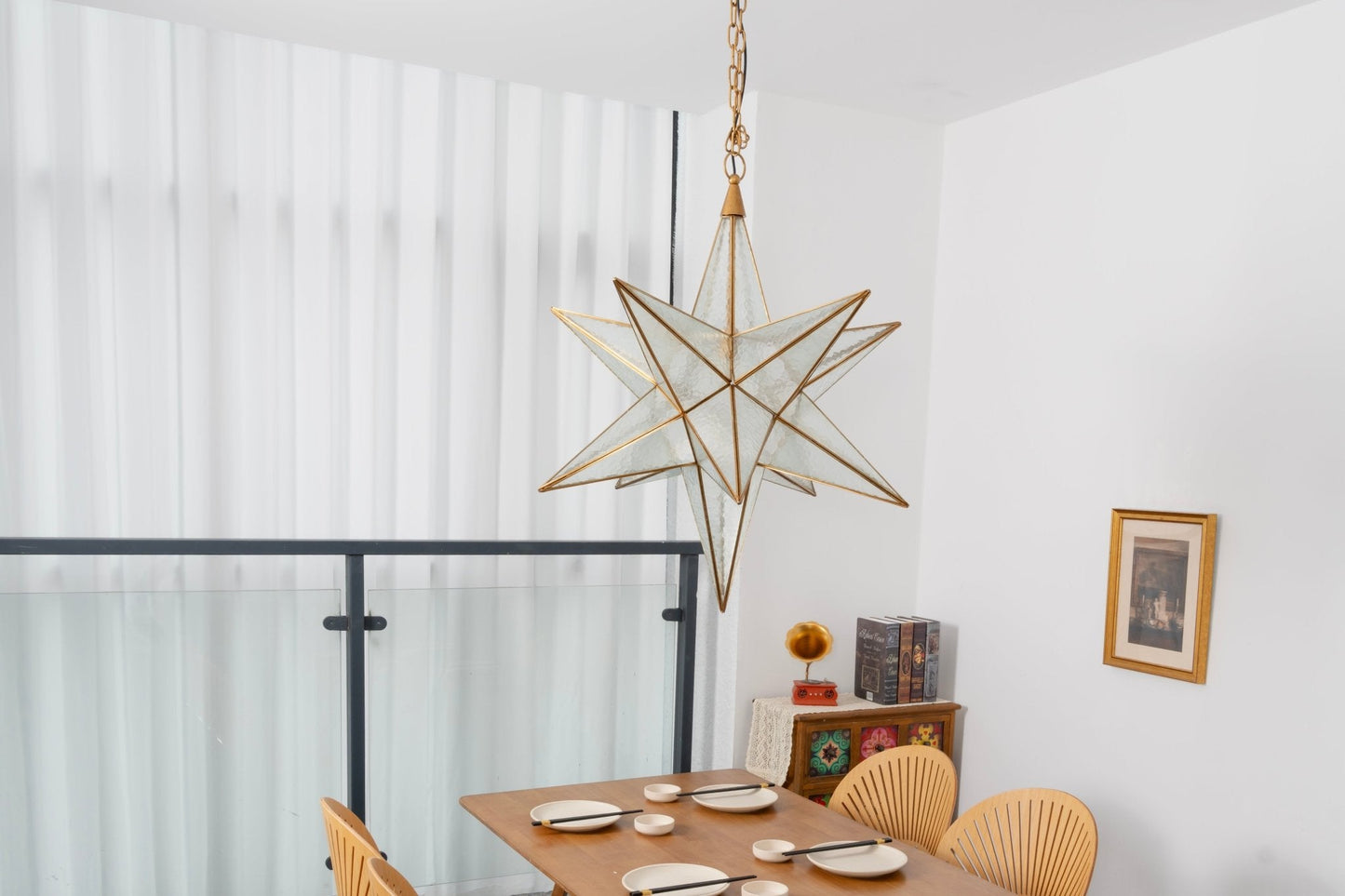 Luminara Star Chandelier - Dimmable LED, Elegant Design for Any Space
