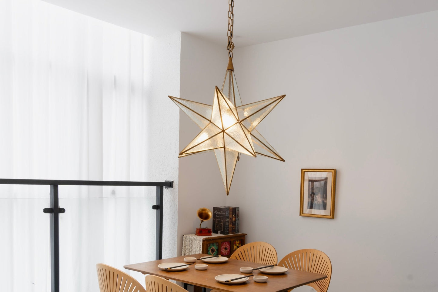 Luminara Star Chandelier - Dimmable LED, Elegant Design for Any Space