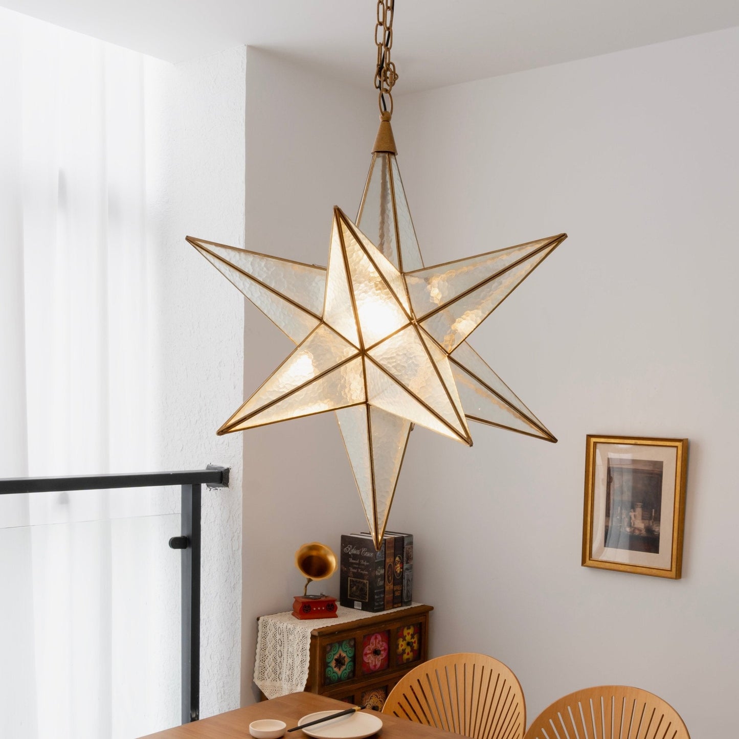 Luminara Star Chandelier - Dimmable LED, Elegant Design for Any Space