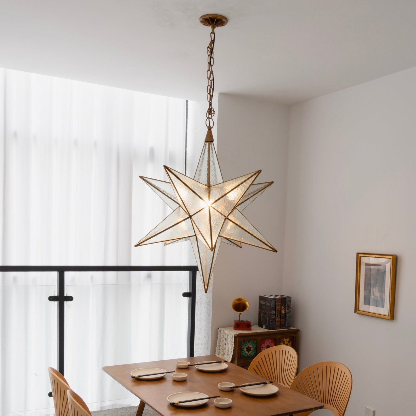 Luminara Star Chandelier - Dimmable LED, Elegant Design for Any Space