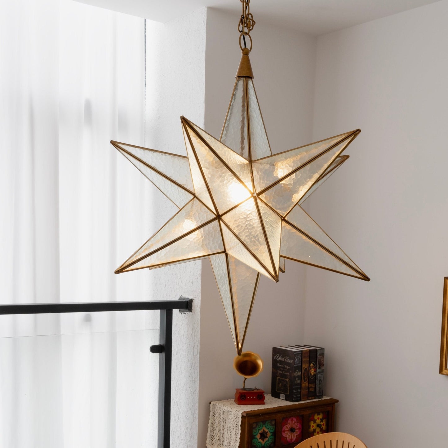 Luminara Star Chandelier - Dimmable LED, Elegant Design for Any Space