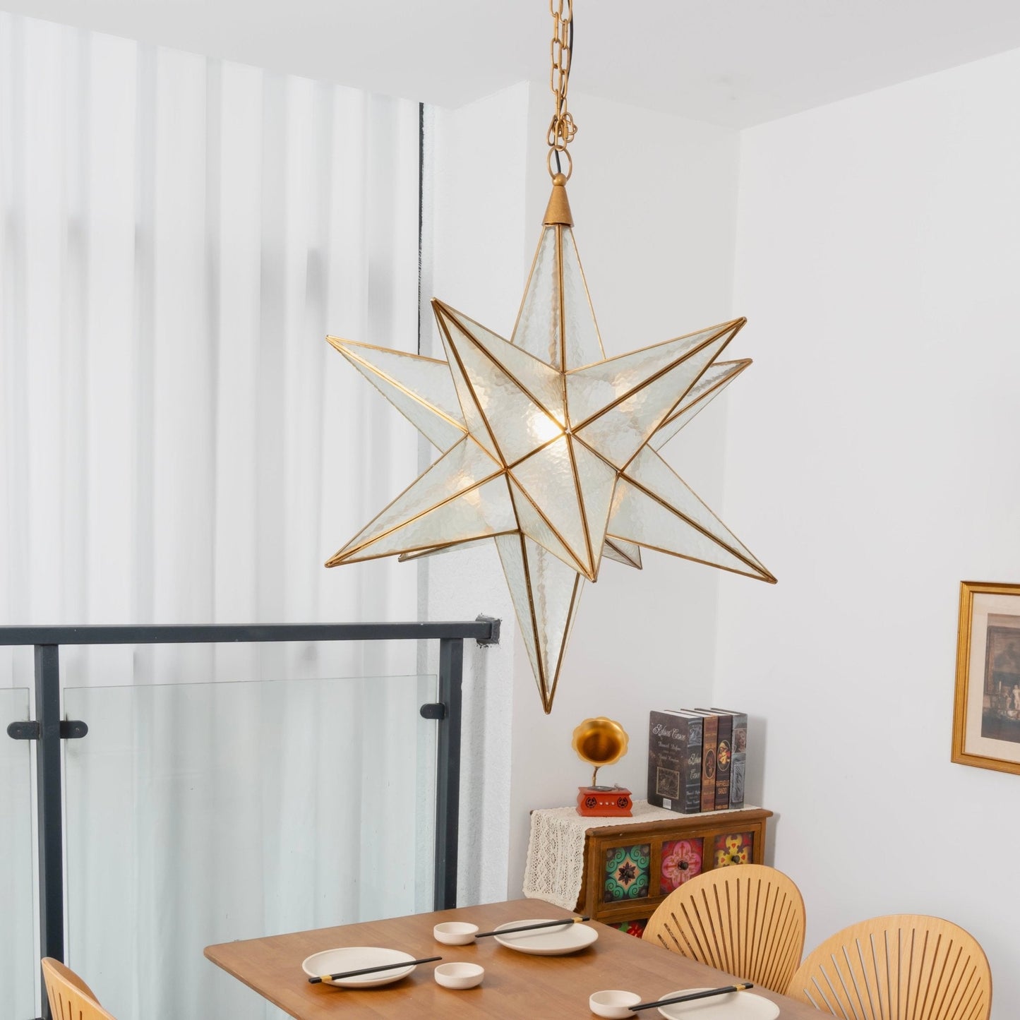 Luminara Star Chandelier - Dimmable LED, Elegant Design for Any Space