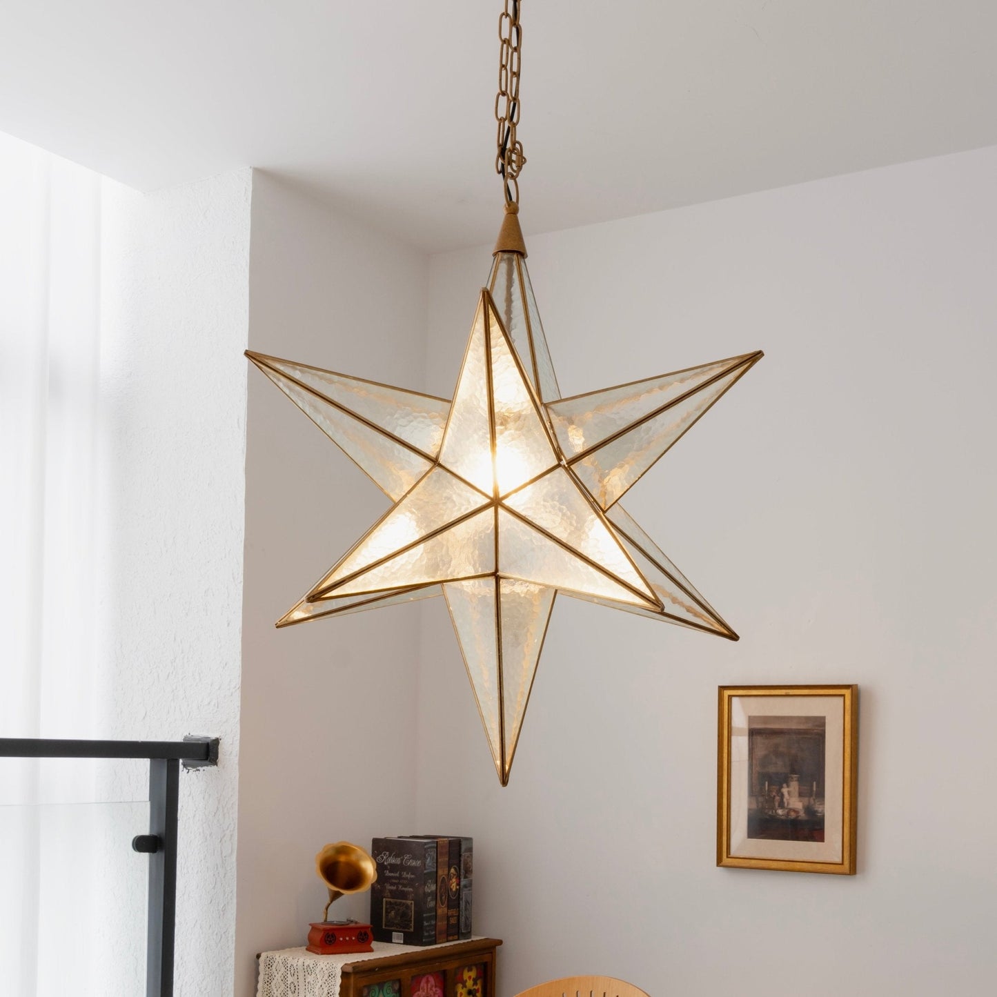 Luminara Star Chandelier - Dimmable LED, Elegant Design for Any Space