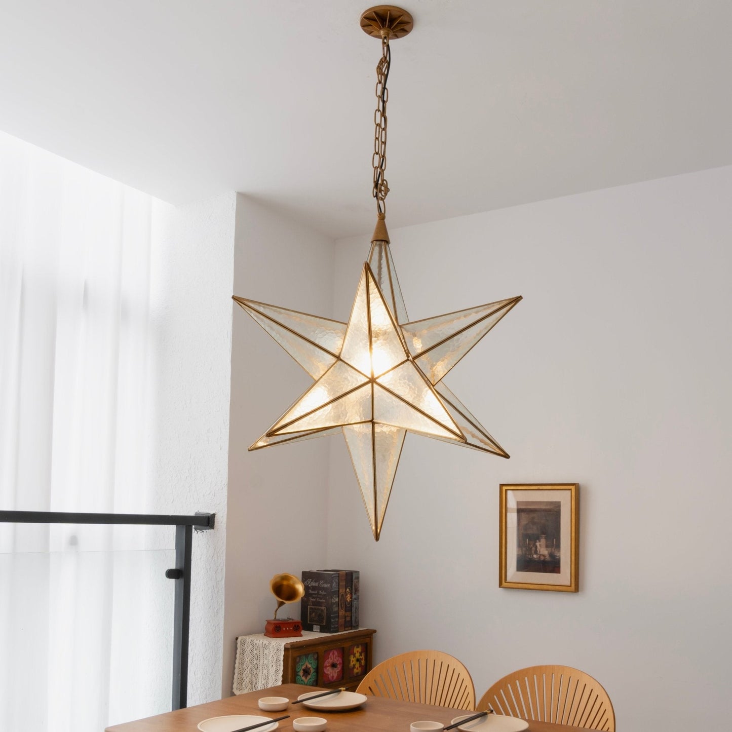 Luminara Star Chandelier - Dimmable LED, Elegant Design for Any Space
