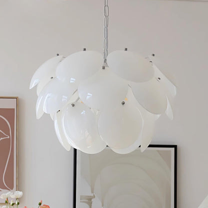 Luminous Petal Glass Chandelier - Elegant Design with Adjustable Heigh