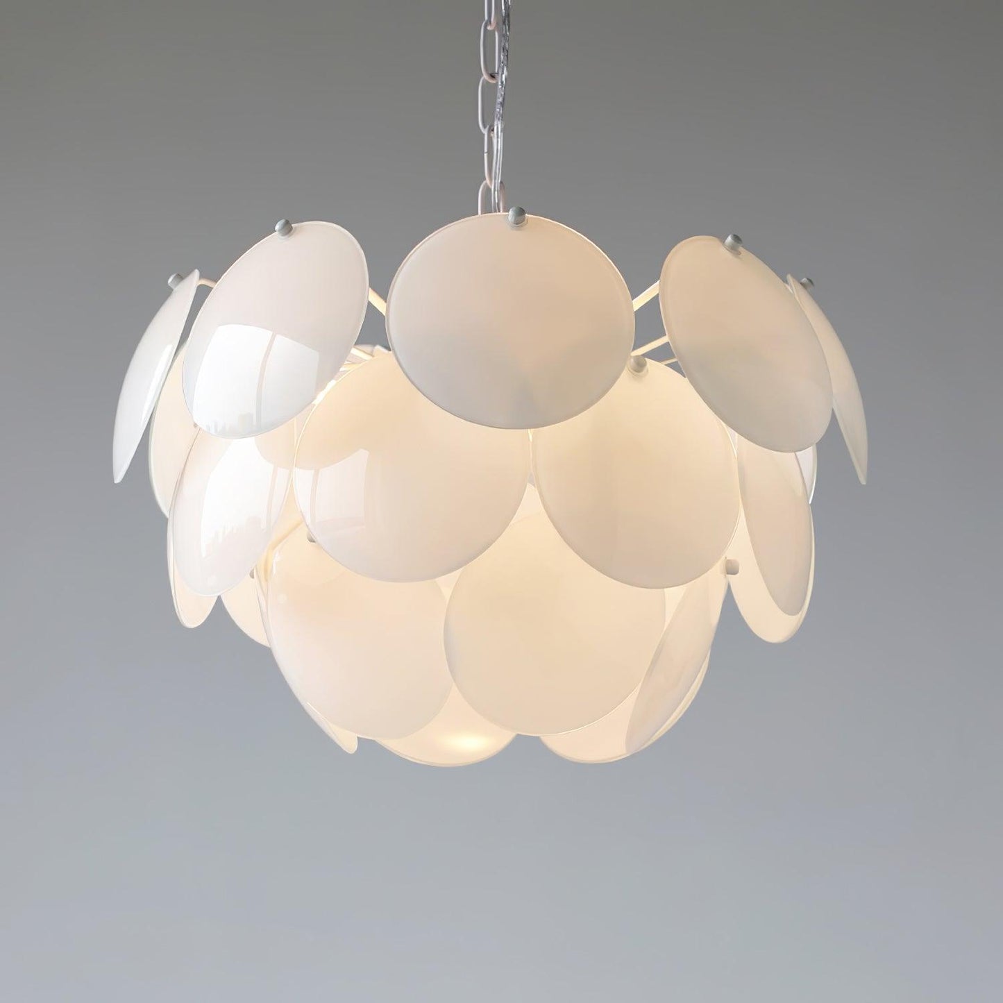 Luminous Petal Glass Chandelier - Elegant Design with Adjustable Heigh