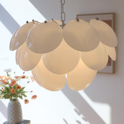 Luminous Petal Glass Chandelier - Elegant Design with Adjustable Heigh
