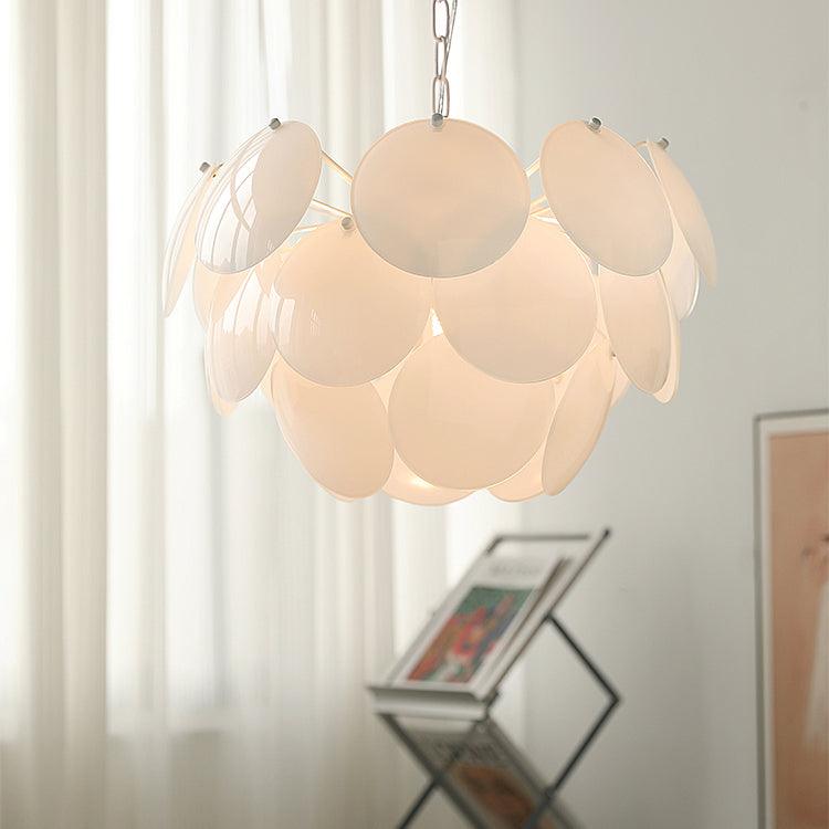 Luminous Petal Glass Chandelier - Elegant Design with Adjustable Heigh