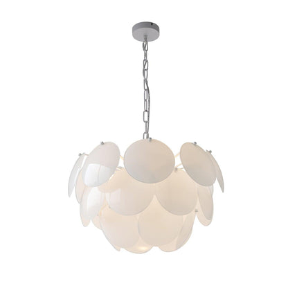 Luminous Petal Glass Chandelier - Elegant Design with Adjustable Heigh