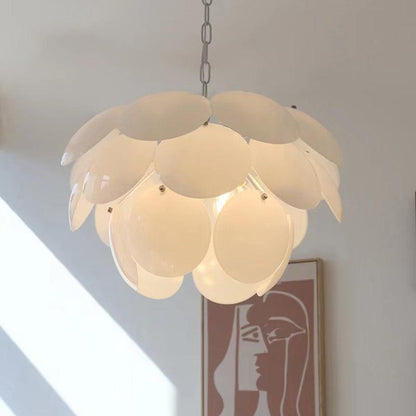 Luminous Petal Glass Chandelier - Elegant Design with Adjustable Heigh