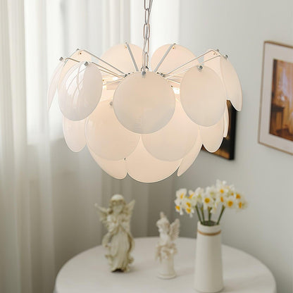 Luminous Petal Glass Chandelier - Elegant Design with Adjustable Heigh