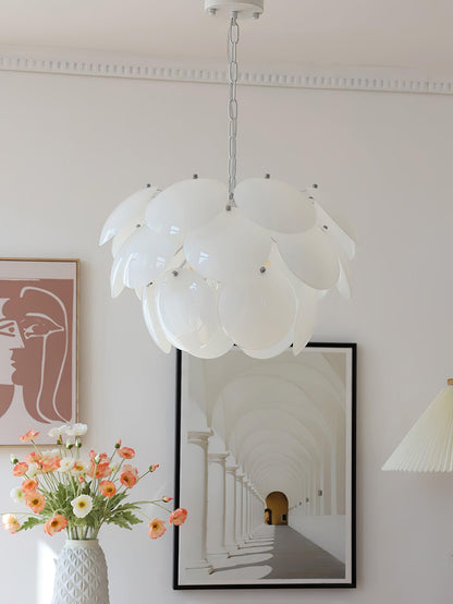 Luminous Petal Glass Chandelier - Elegant Design with Adjustable Heigh