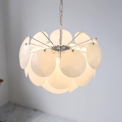 Luminous Petal Glass Chandelier - Elegant Design with Adjustable Heigh