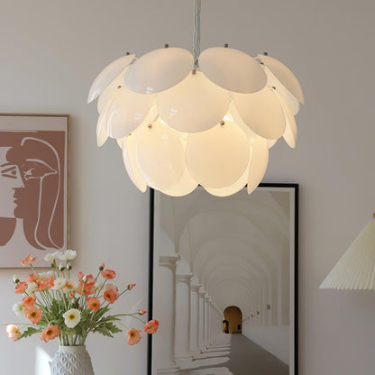 Luminous Petal Glass Chandelier - Elegant Design with Adjustable Heigh