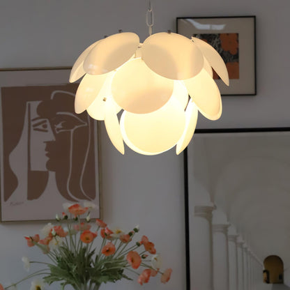 Luminous Petal Glass Chandelier - Elegant Design with Adjustable Heigh