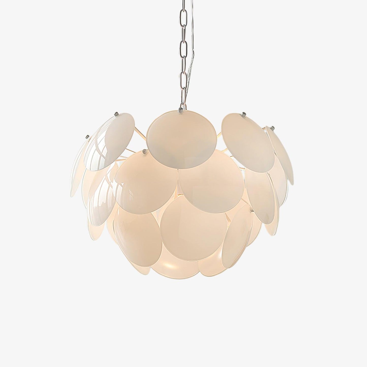 Luminous Petal Glass Chandelier - Elegant Design with Adjustable Heigh