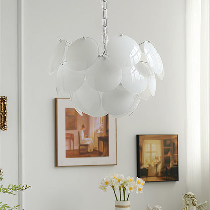 Luminous Petal Glass Chandelier - Elegant Design with Adjustable Heigh