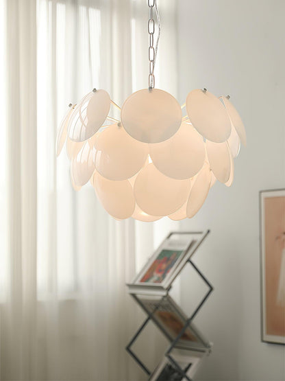 Luminous Petal Glass Chandelier - Elegant Design with Adjustable Heigh