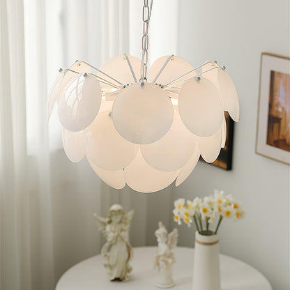Luminous Petal Glass Chandelier - Elegant Design with Adjustable Heigh