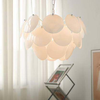 Luminous Petal Glass Chandelier - Elegant Design with Adjustable Heigh