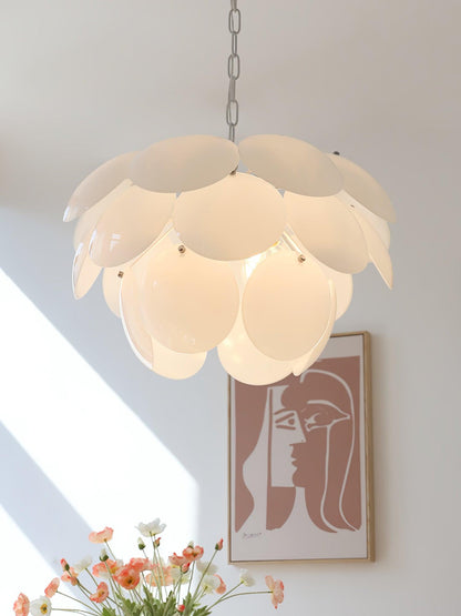 Luminous Petal Glass Chandelier - Elegant Design with Adjustable Heigh