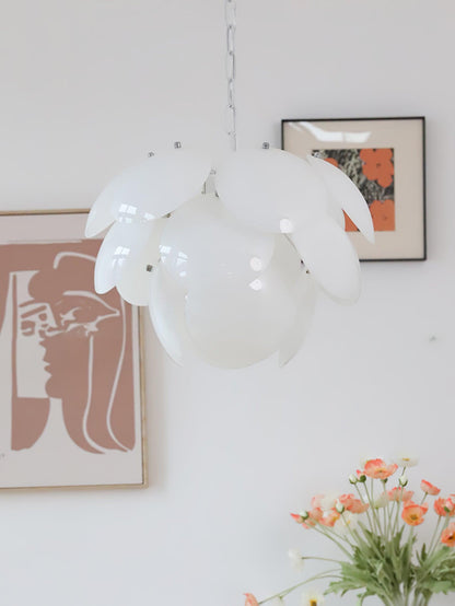 Luminous Petal Glass Chandelier - Elegant Design with Adjustable Heigh