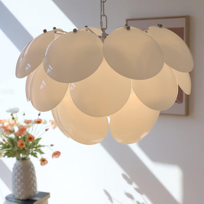 Luminous Petal Glass Chandelier - Elegant Design with Adjustable Heigh