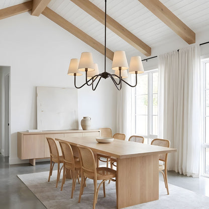 Lumos Black Chandelier - Elegant Design with Adjustable Height & LED L