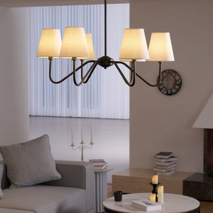 Lumos Black Chandelier - Elegant Design with Adjustable Height & LED L