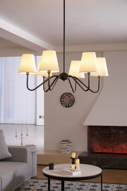 Lumos Black Chandelier - Elegant Design with Adjustable Height & LED L