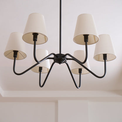 Lumos Black Chandelier - Elegant Design with Adjustable Height & LED L