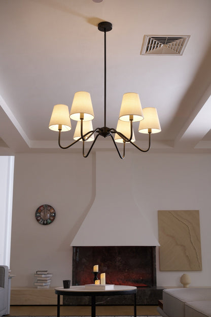 Lumos Black Chandelier - Elegant Design with Adjustable Height & LED L