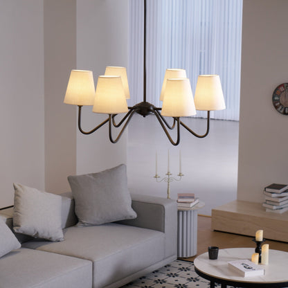Lumos Black Chandelier - Elegant Design with Adjustable Height & LED L
